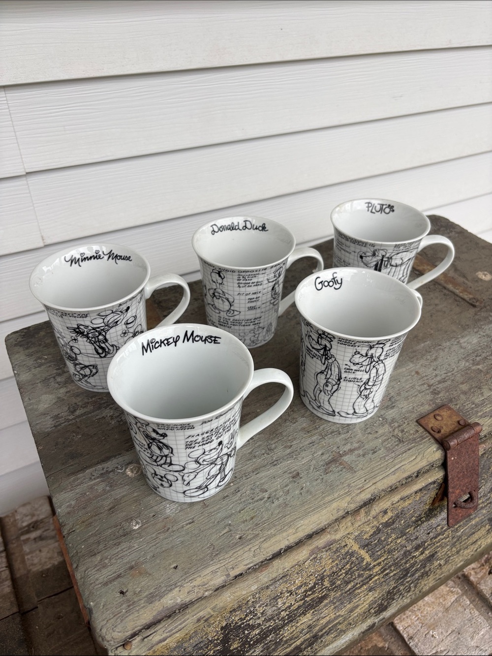 Disney 2008 Sketch Book Mug Set - 5 Piece